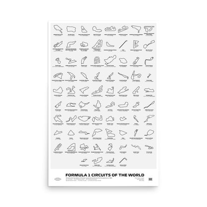 Every F1 Track In the World Print - White