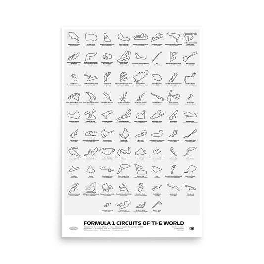 Every F1 Track In the World Print - White