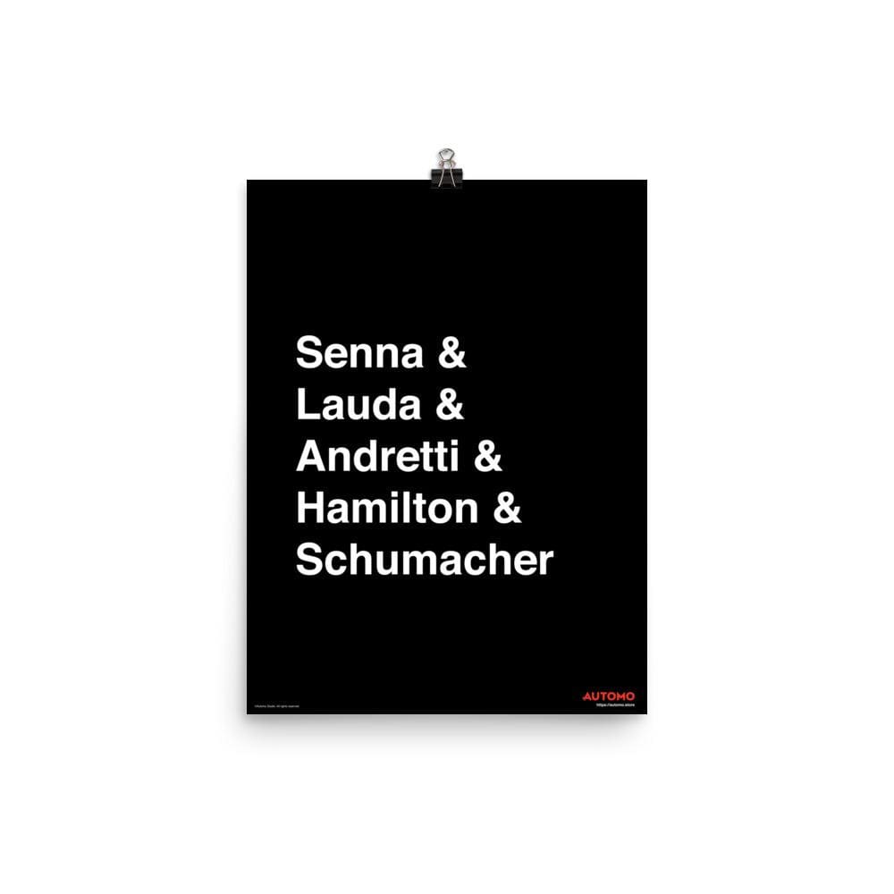 Art Print Tribute to Formula 1 Drivers - Automo